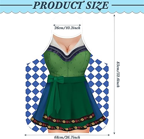 Miniatura 3 de Hillban 2 delantales de Oktoberfest Mardi Gras, delantales de cocina para parejas, disfraz de fiesta alemana para barbacoa, hornear, chef, regalos