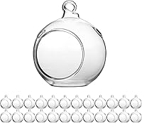 Vista 17 de WGV - Globo de terrario colgante, ancho 5 pulgadas, altura 6 pulgadas, maceta de aire para suculentas, florero de vidrio transparente con parte