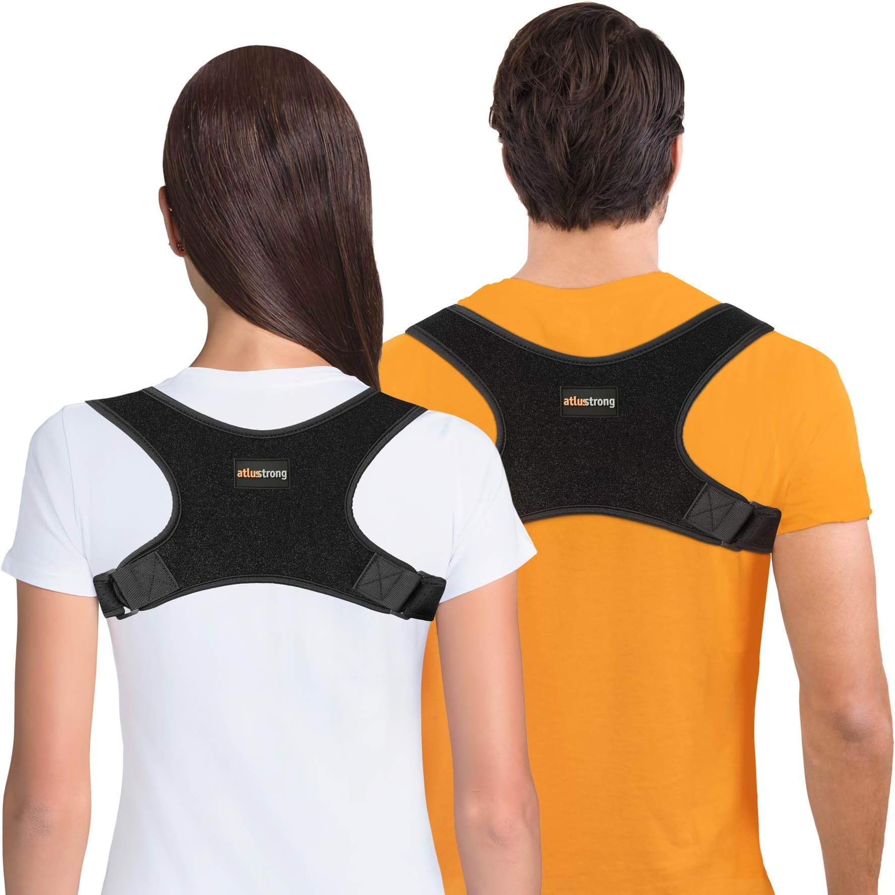 Posture Corrector for Men and Women – Upper Back Clavicle Brace Support – Subtle Under Clothing Wear – Back and Shoulder Pain Relief, Black