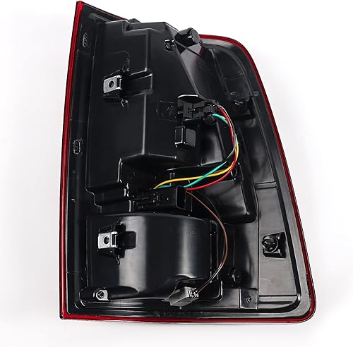 Miniatura 6 de FIONE Conjunto de luces traseras LED para Dodge Ram 1500 2013-2018 y Ram 2500 2013-2018 y Ram 3500 tipo halógeno y lente roja interior negro con