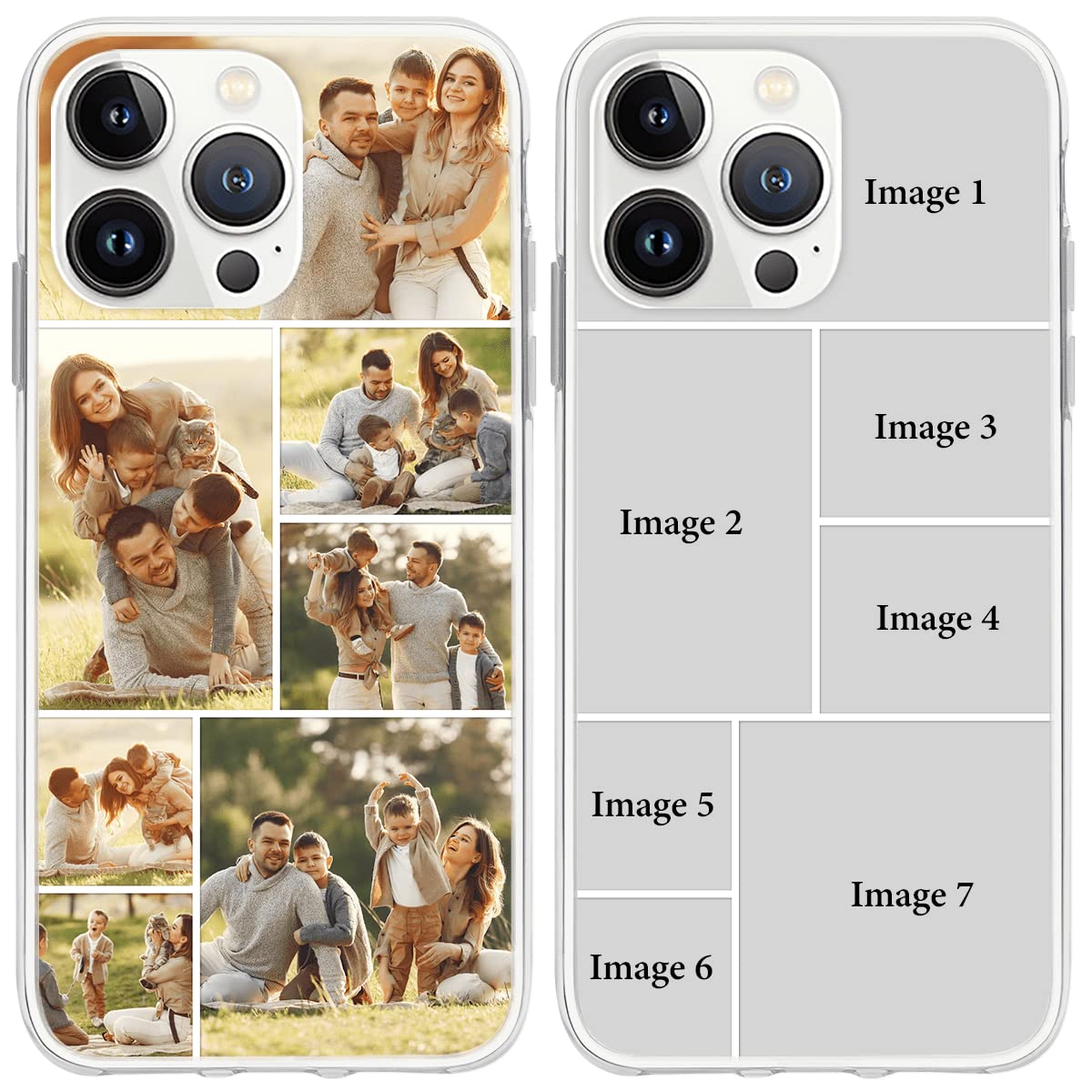 CUBICER Personalized Family Photo Phone Cases Customized Images Waterproof Case Protector for Families Soft Transparent Cover Compatible with 6 7 8 SE