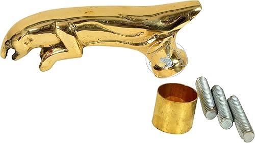 Mango de bastón Jaguar de latón pulido, accesorio elegante y duradero