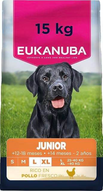 Eukanuba, alimento seco para Junior con Pollo Fresco para Razas Grandes