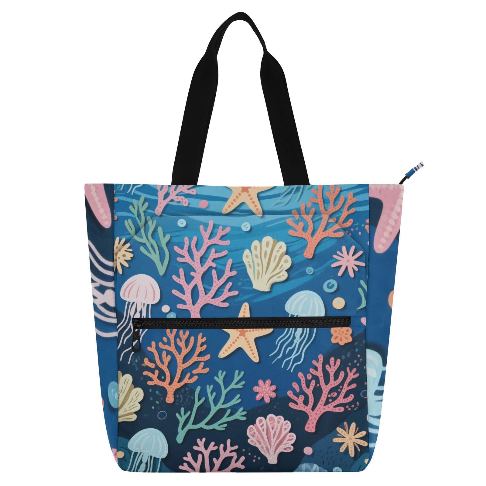Bolsa de libros resistente de Oxford 600D para escuela, playa y viajes 8