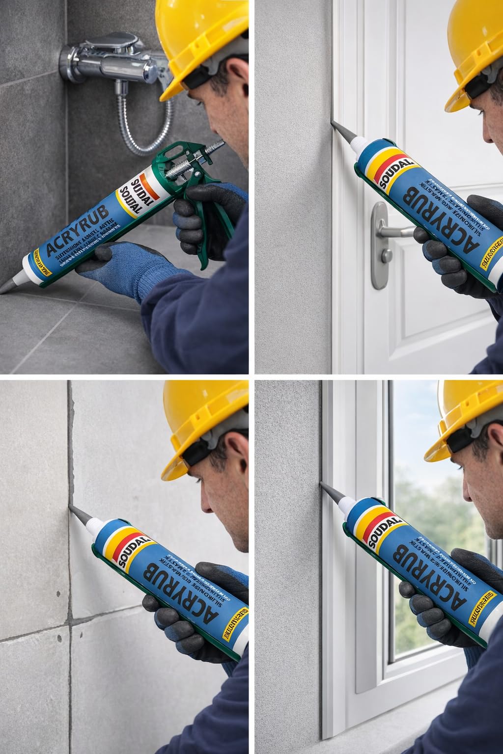 Soudal Acryrub Siliconized Akrilik Mastik – Antrasit Gri | Boyanabilir & Silikonlu Derz Dolgu | İç Cephe Sızdırmazlık ve Tamir Silikonu