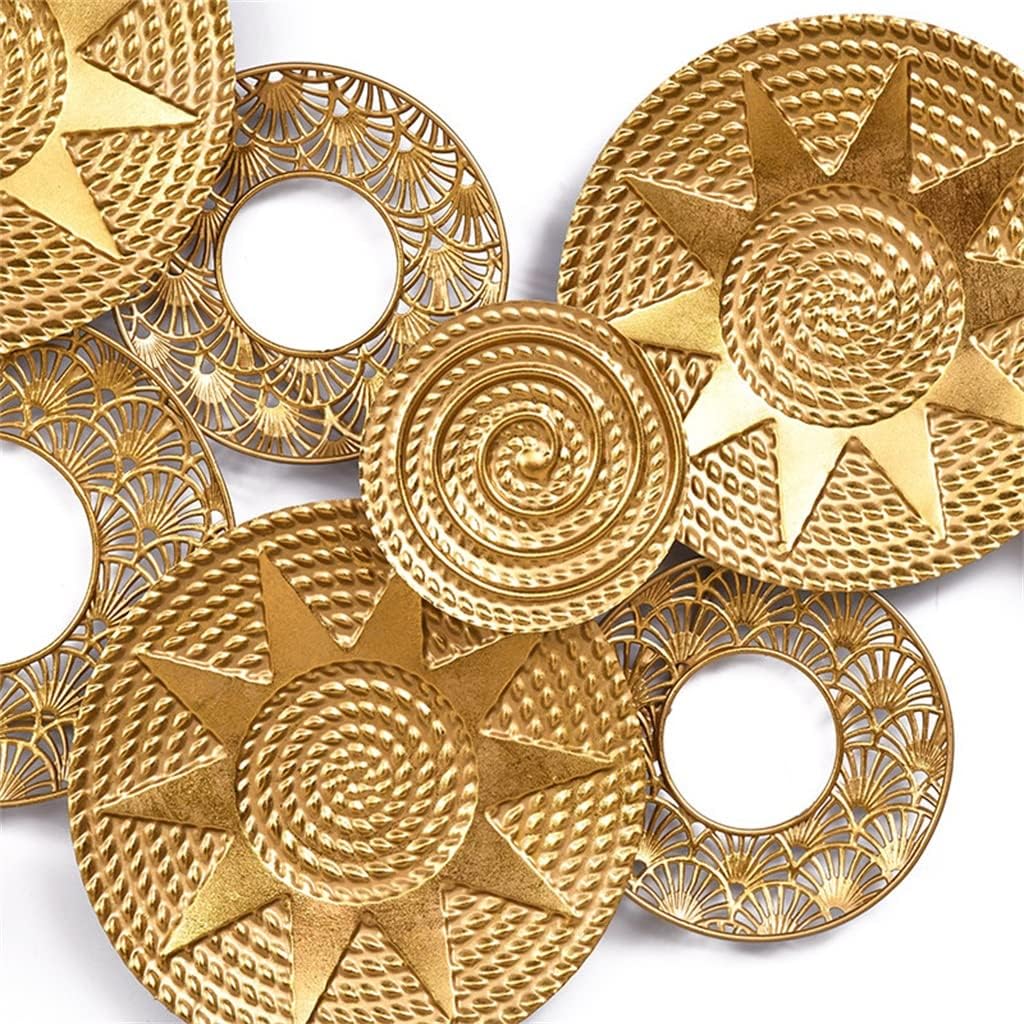 Model Room Wall Decoration Iron Brown Circular Decoration Trend Wall Three-Dimensional Pendant