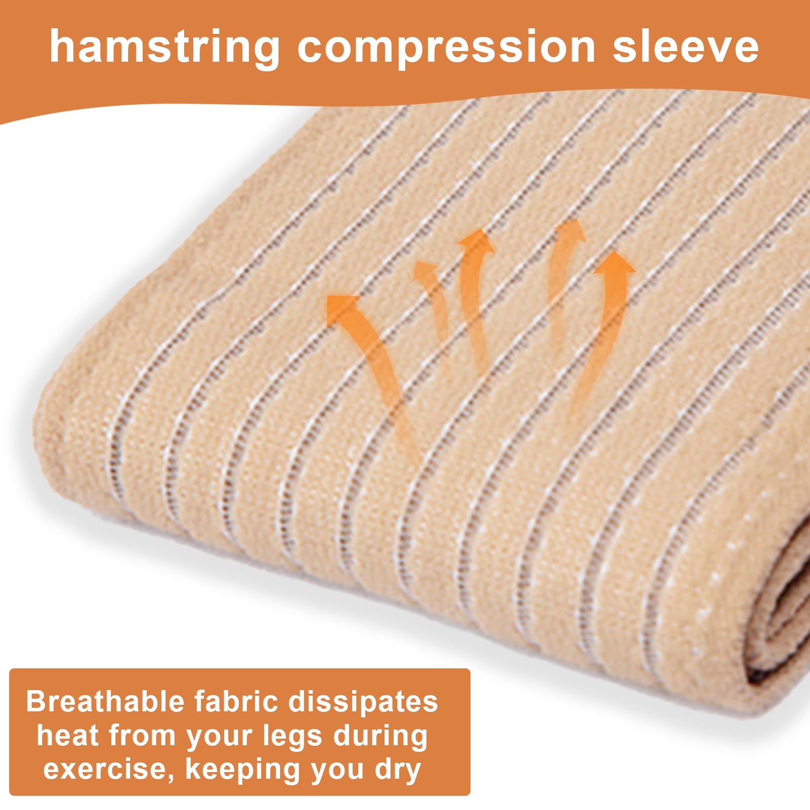 2 PCS Thigh Hamstring Compression Sleeve, Adjustable Thigh Compression Wraps for Varicose Veins Treatment for Legs, Nylon Quad Knee Support Bandage, Versatile Compression for Knee, Calf, Arm SkinColor — Amazon image 6
