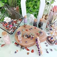 Vista 4 de LAIDANLA 1 libra (450 gramos) de grava de acuario de cristal de 7 chakras, piedras pulidas y talladas en bruto, piedras de cristal irregulares