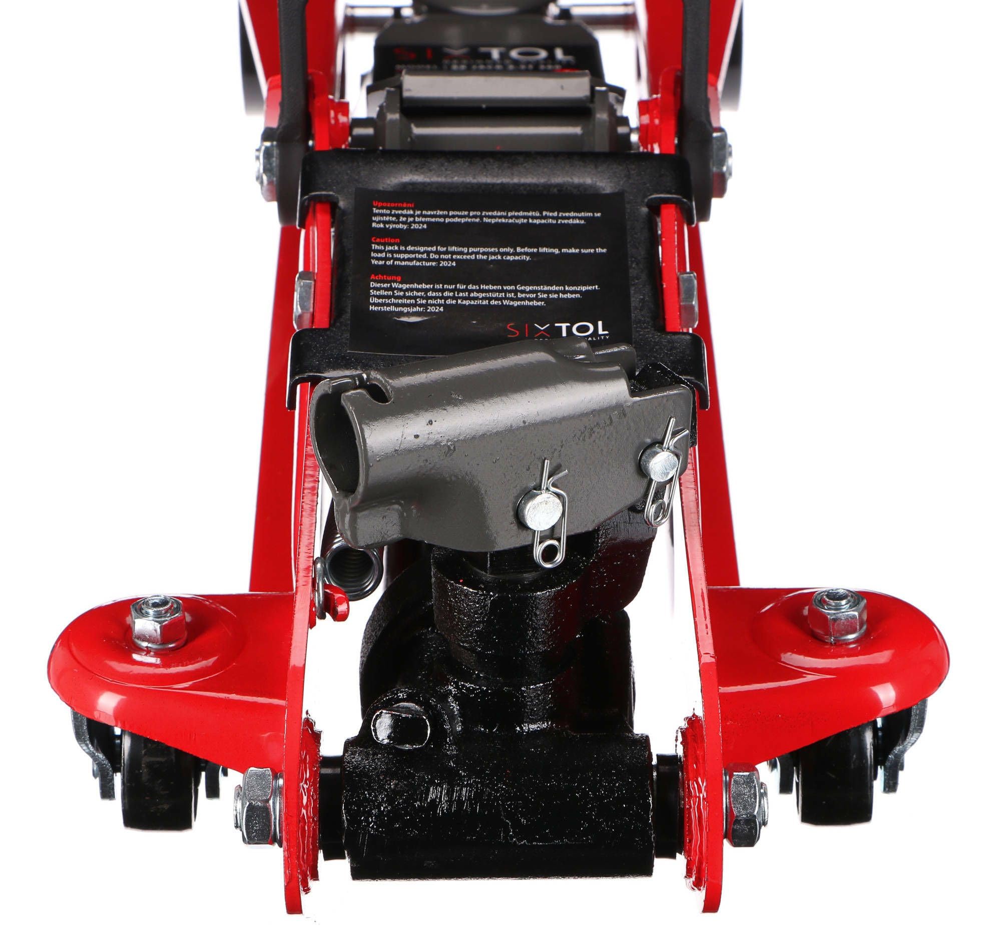 SX Jack 2,5T 360 | Gato hidráulico de Perfil bajo | 2,5 toneladas | Barra giratoria 360° | Coche Deportivo | Compacto | Construcción de Acero, Rojo