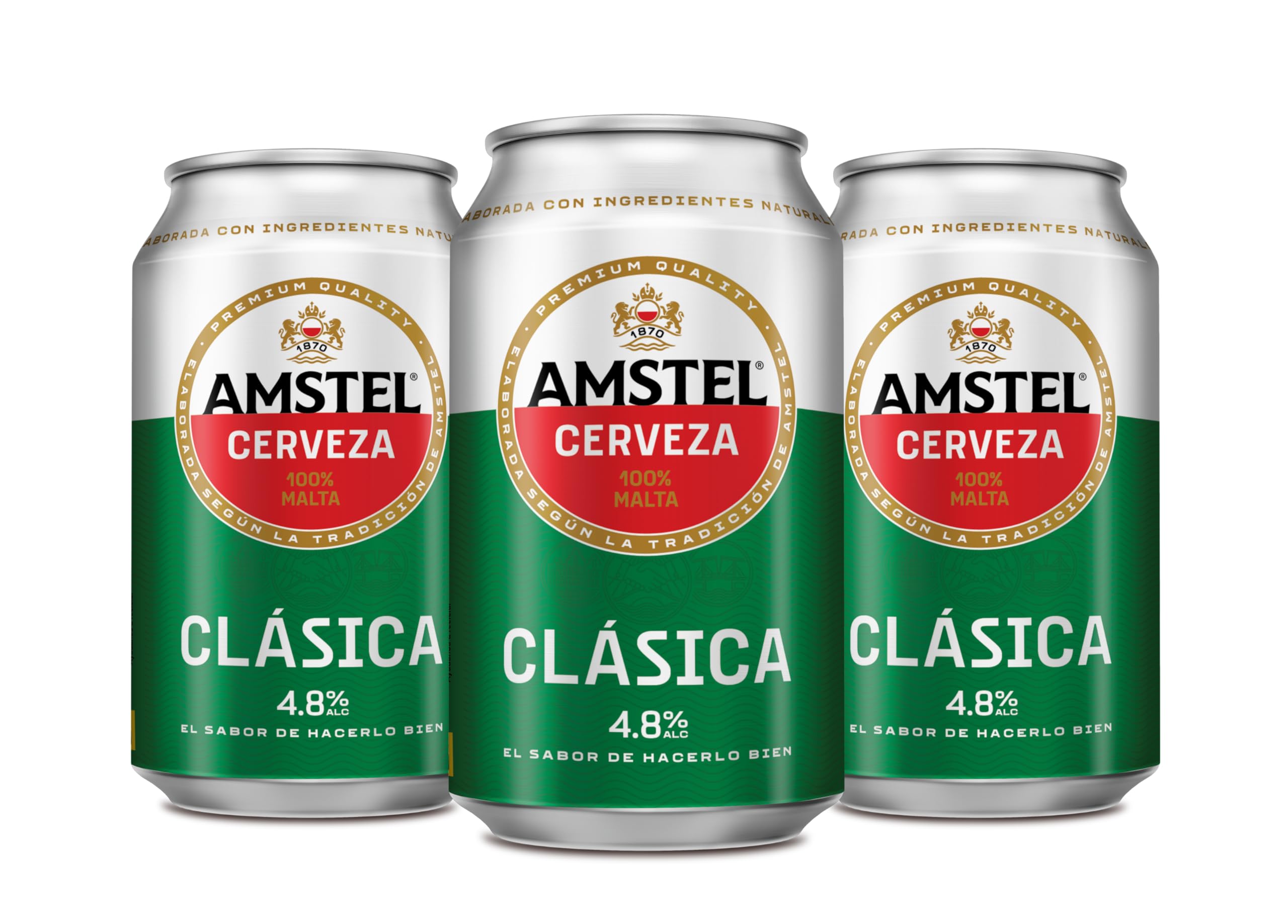 Amstel Clásica Cerveza Lager Pack Lata 24x33 cl
