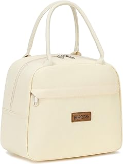 Insulated Lunch Bag for Women Men Adults Lunch Tote with Front Pocket Lunch Box Container Cooler Bag for Work Picnic (Light Yellow)