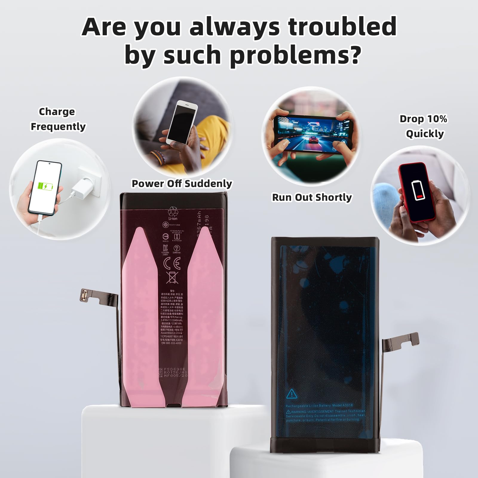 Amazon.com: Vvsialeek A3018 Replacement Battery for iPhone 15 with