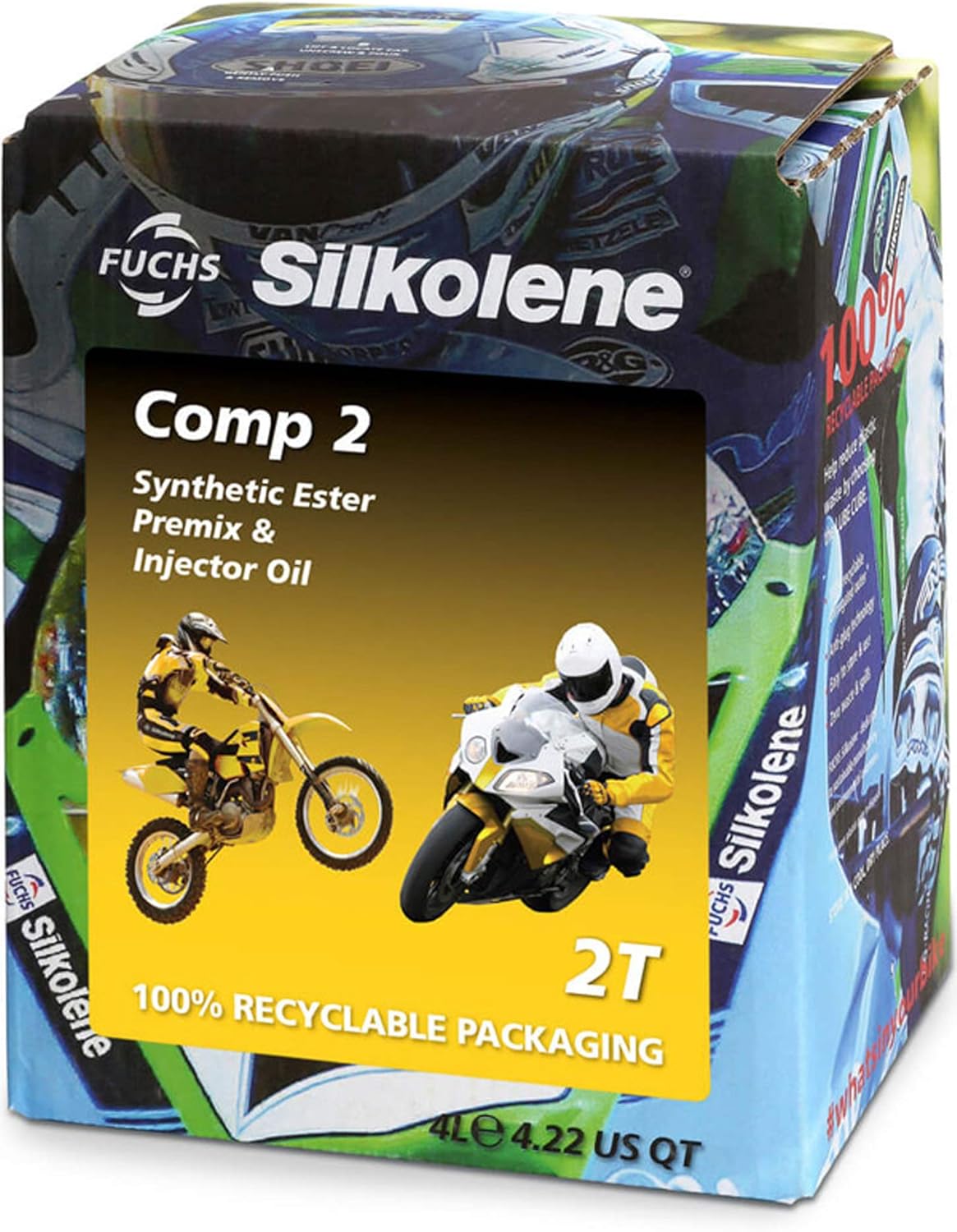 Silkolene Comp 2 2T 2 Stroke Motorcycle Engine Oil 4 Litres 4L Lube