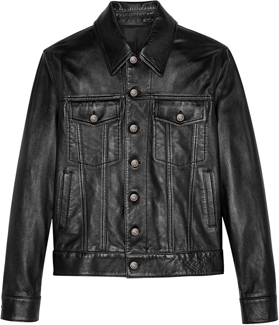 SKYLINEWEARS Men Leather Jacket Real 