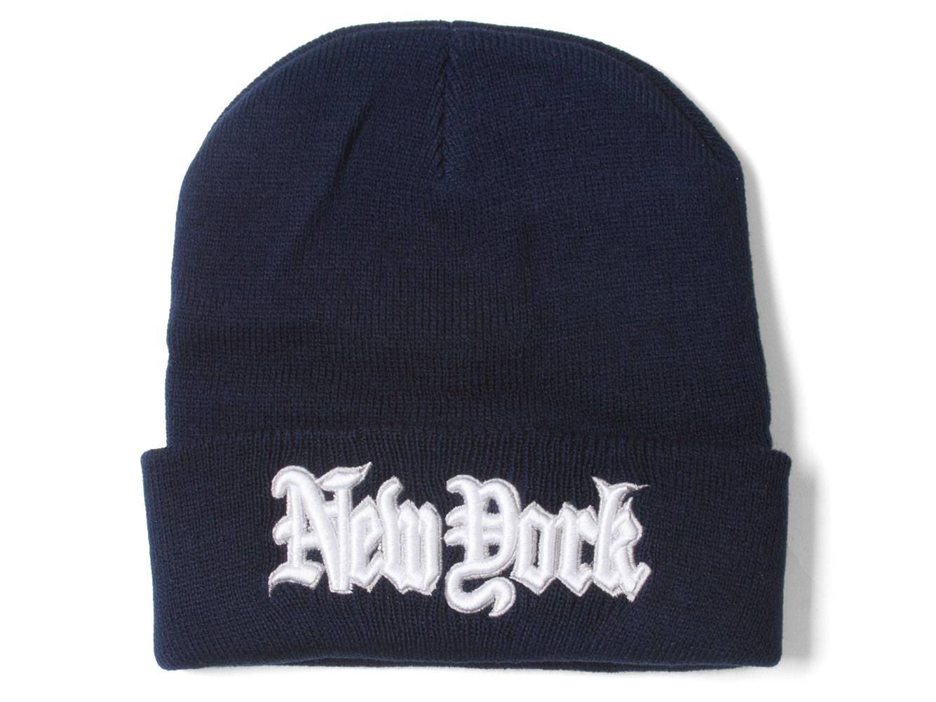 City Caps New York Navy Cuffed Winter Beanie