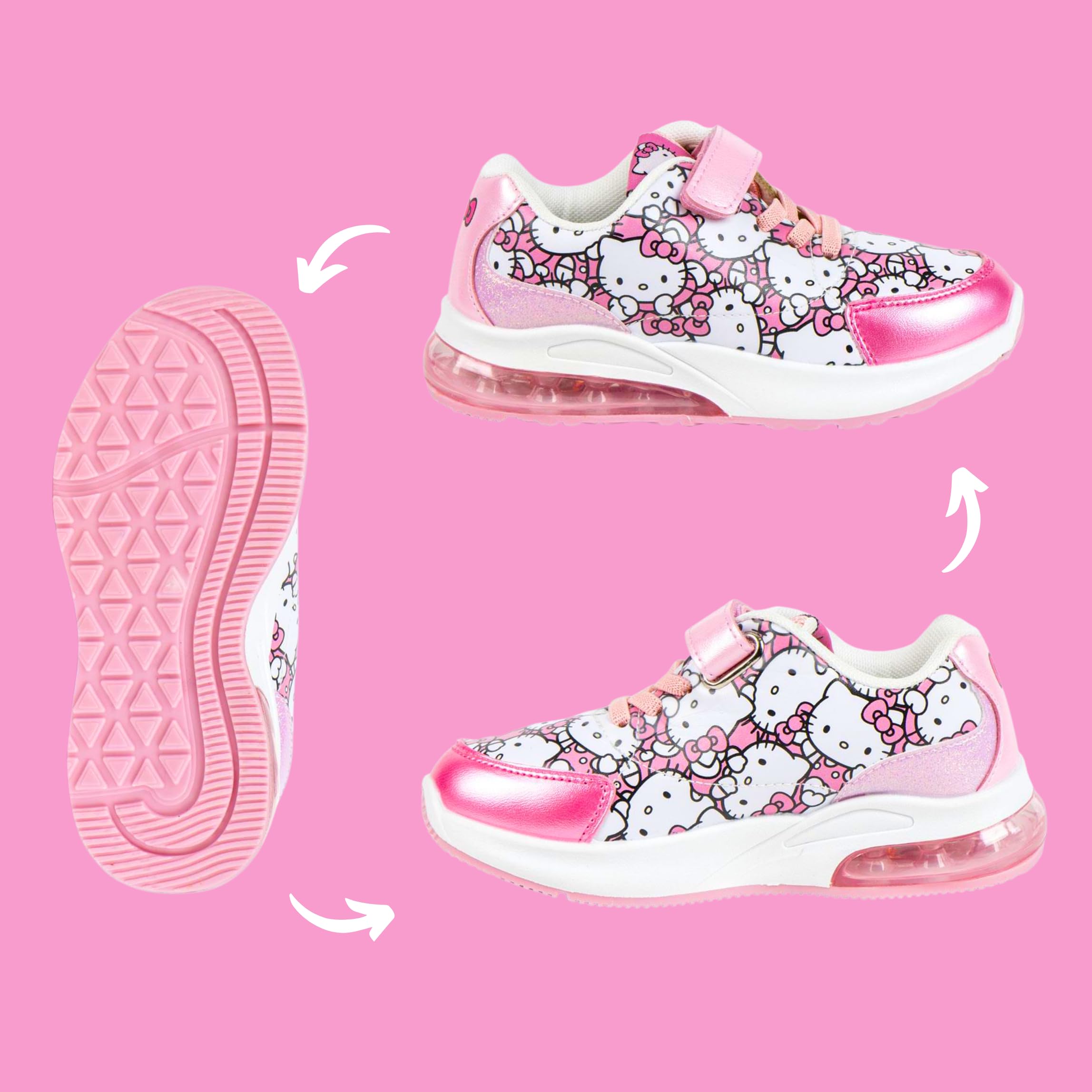 Hello Kitty Zapatos Niñas, Calzado Infantil, Deportivas Diseño Brillante, Incluye Caja de Regalo, Tallas EU 25 a 32