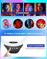 Vista 4 de SENSYNE - Luz en forma de anillo RGB de 10" con soporte de trípode extensible de 50" y soporte para teléfono para transmisión