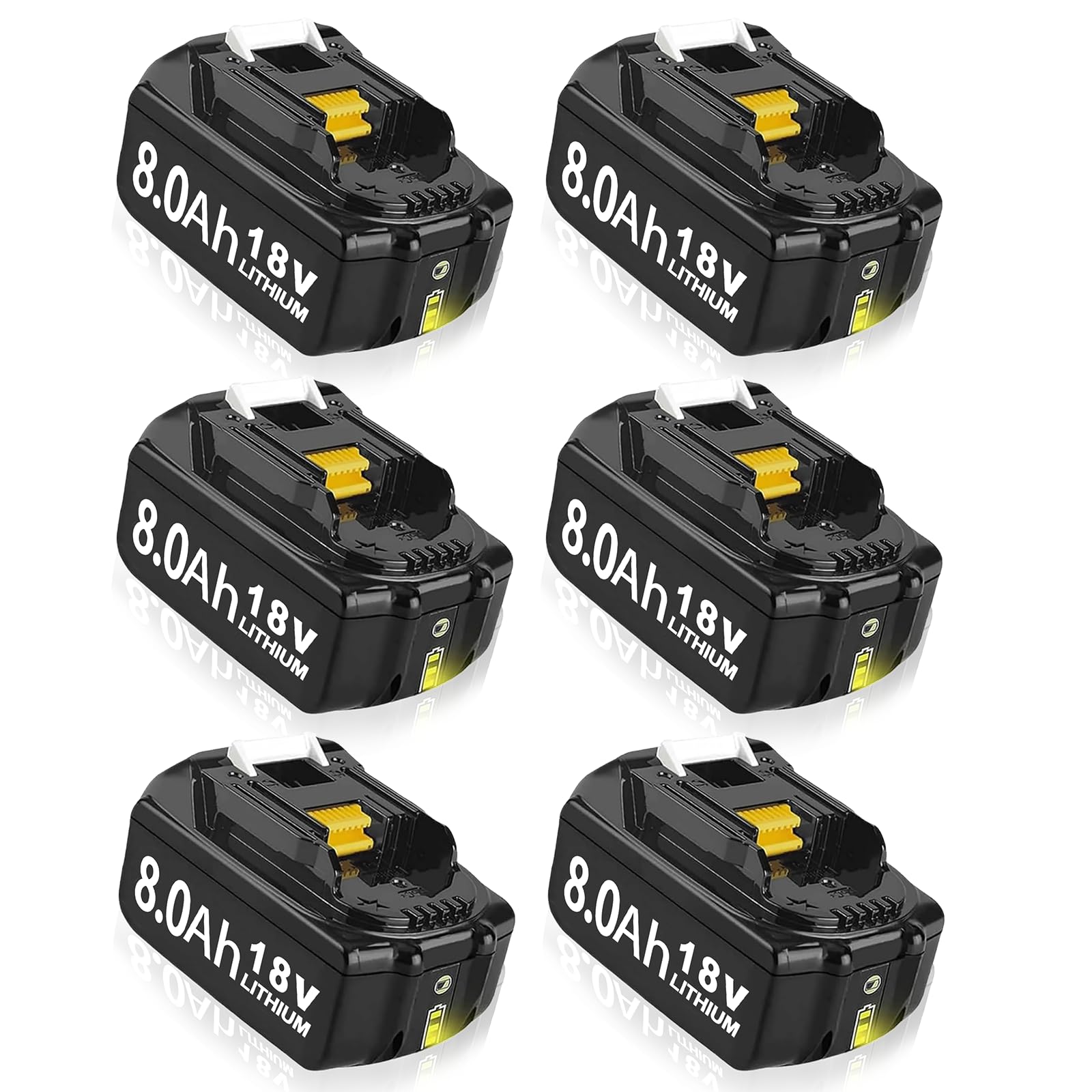 6X 18V 8000mAh Replacement for Makita 18V Batteries Compatible with Makita Battery BL1860 BL1860B BL1850B BL1840 BL1830 High Capacity Battery for Cordless Tools (06) — image 1