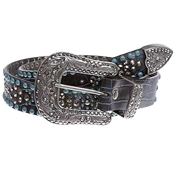 美品 Turquoise Narrow Studs Belt Amazon.co.jp: HC-32-TQ Turquoise Narrow Studs Belt Black
