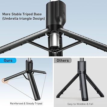 Selfie Stick Tripod with Fill Light,125cm Telescopic Phone Tripod