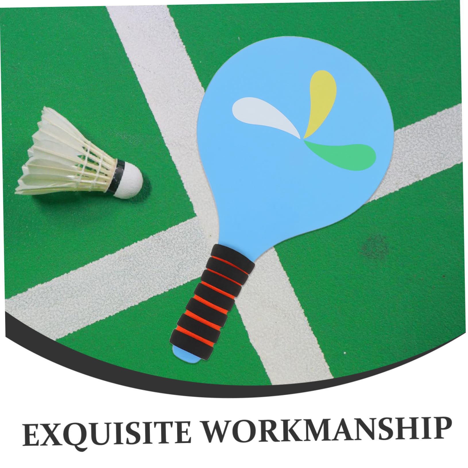 SUPVOX Set di Racchette da Badminton in Legno Volano in Piuma di Anatra Costruzione Rinforzata per Gioco All'aperto Adulti Spiaggia Parco