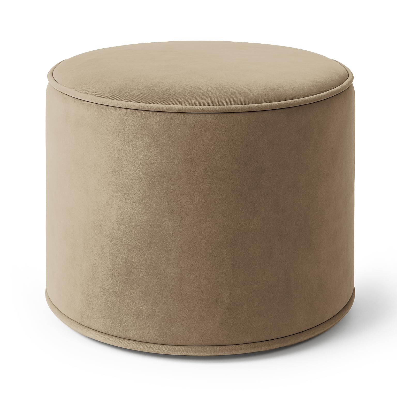 Luxury Velvet Footstool Bean Bags | Round Ottoman Footrest for Living Room & Bedroom | Modern Stylish & Durable Ergonomic Design | 40x40cm Comfy Pouffe (Cream)