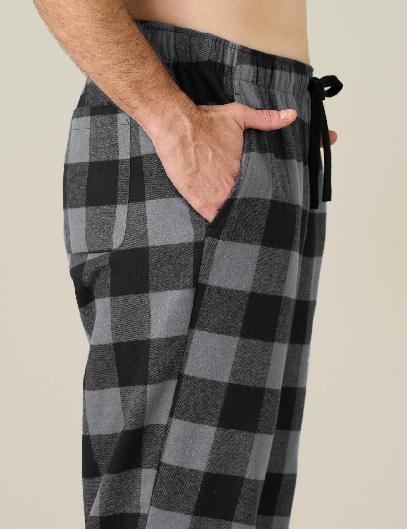 LAPASA Pantaloni Pigiama Uomo a Quadri, Pantaloni da Casa Lunghi Comodi con Tasche Laterali (M39 Flanella di Cotone / M128 Micropile)
