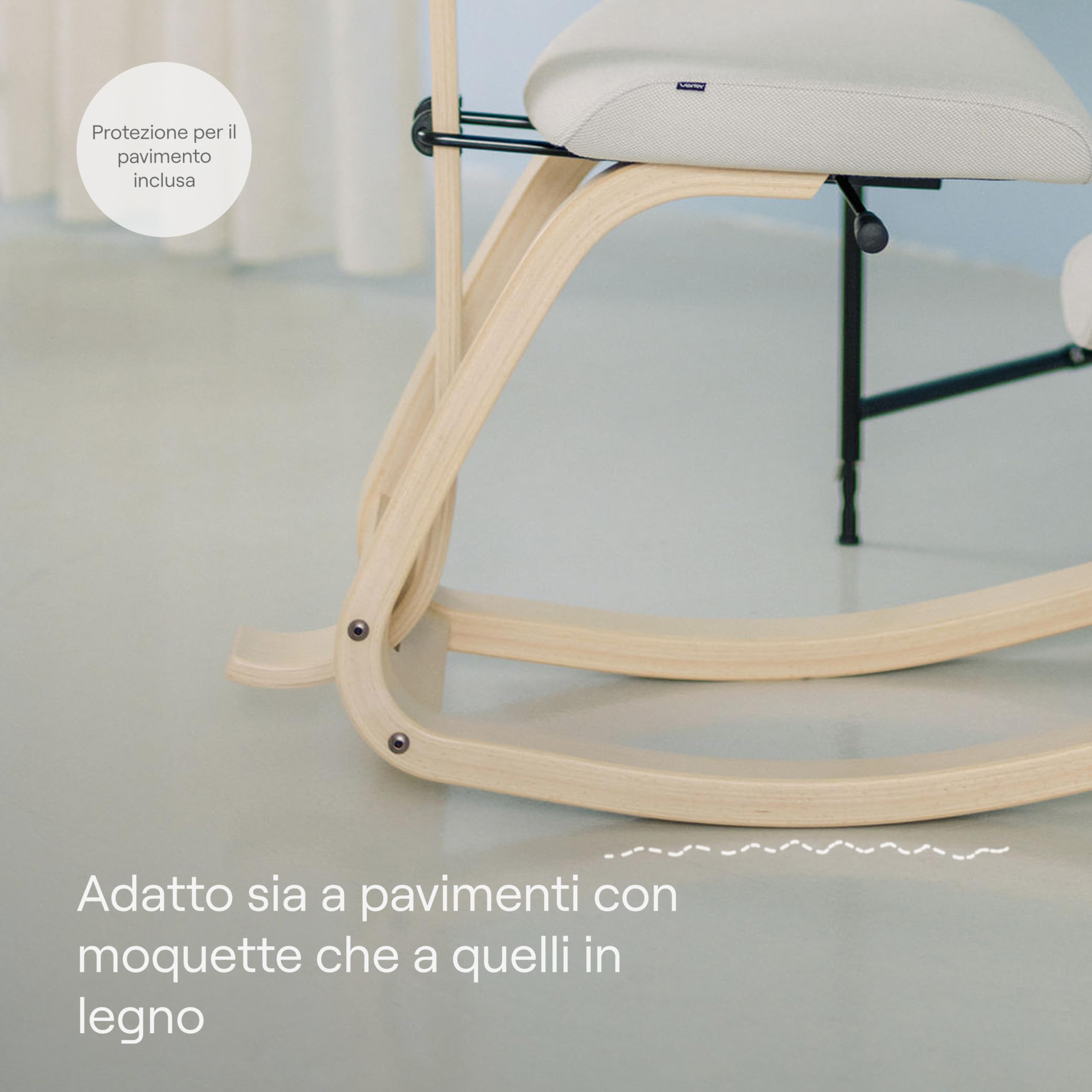 Varier Thatsit Naturale/Nero Sedia Ergonomica Kneeling Regolabile con Schienale e Struttura in Faggio per Postura Attiva – Garanzia di Qualità 10 Anni