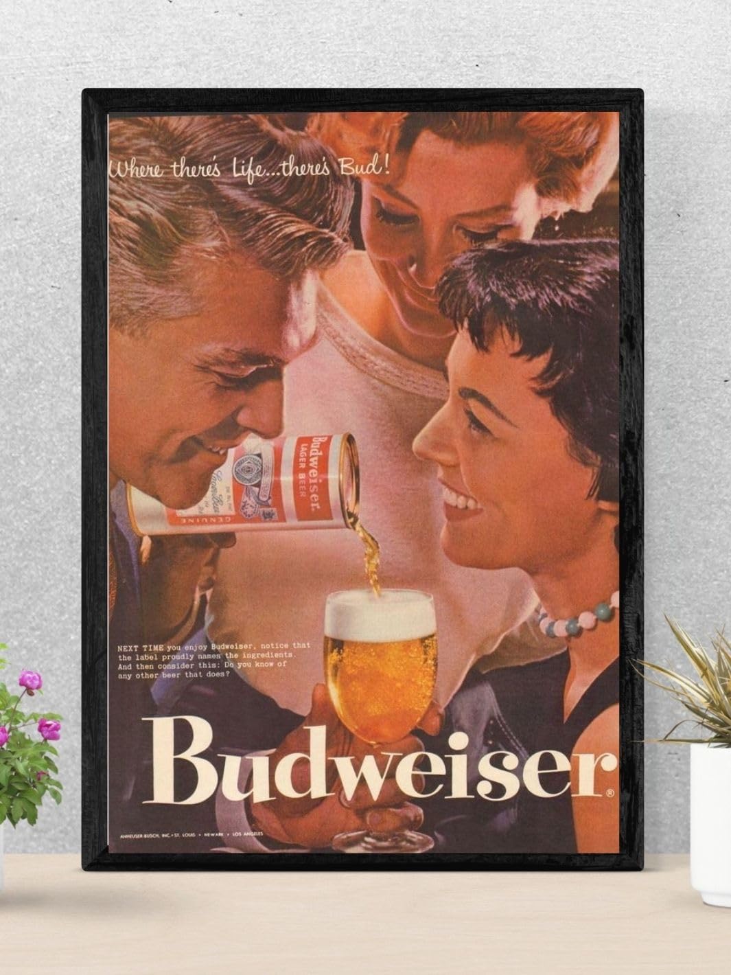 Soulhouse Vintage Budweiser Poster Retro Chic | Warm Amber Tones