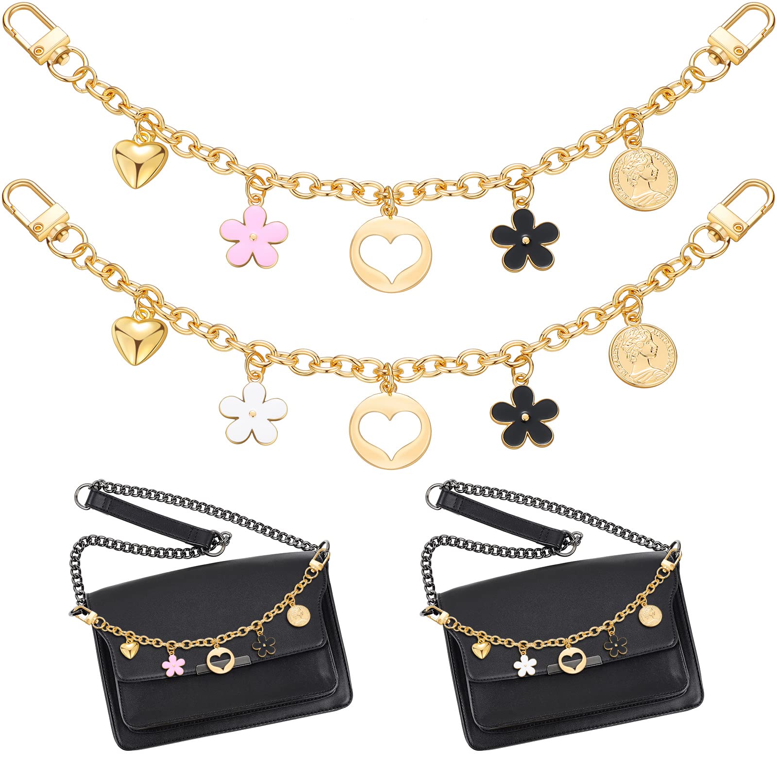 Waydress 2 Pcs Bag Charms for Handbags, Purse Chain Strap Extender