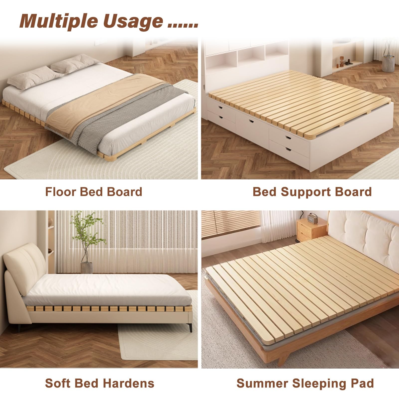 Doghe Pieghevoli in Legno per Letto, doghe di Ricambio per Letto ad Alta Resistenza - Tavola Pieghevole per Letto Singolo/Matrimoniale/Queen Size/Full Size - Doghe in Legno Resistenti per ca