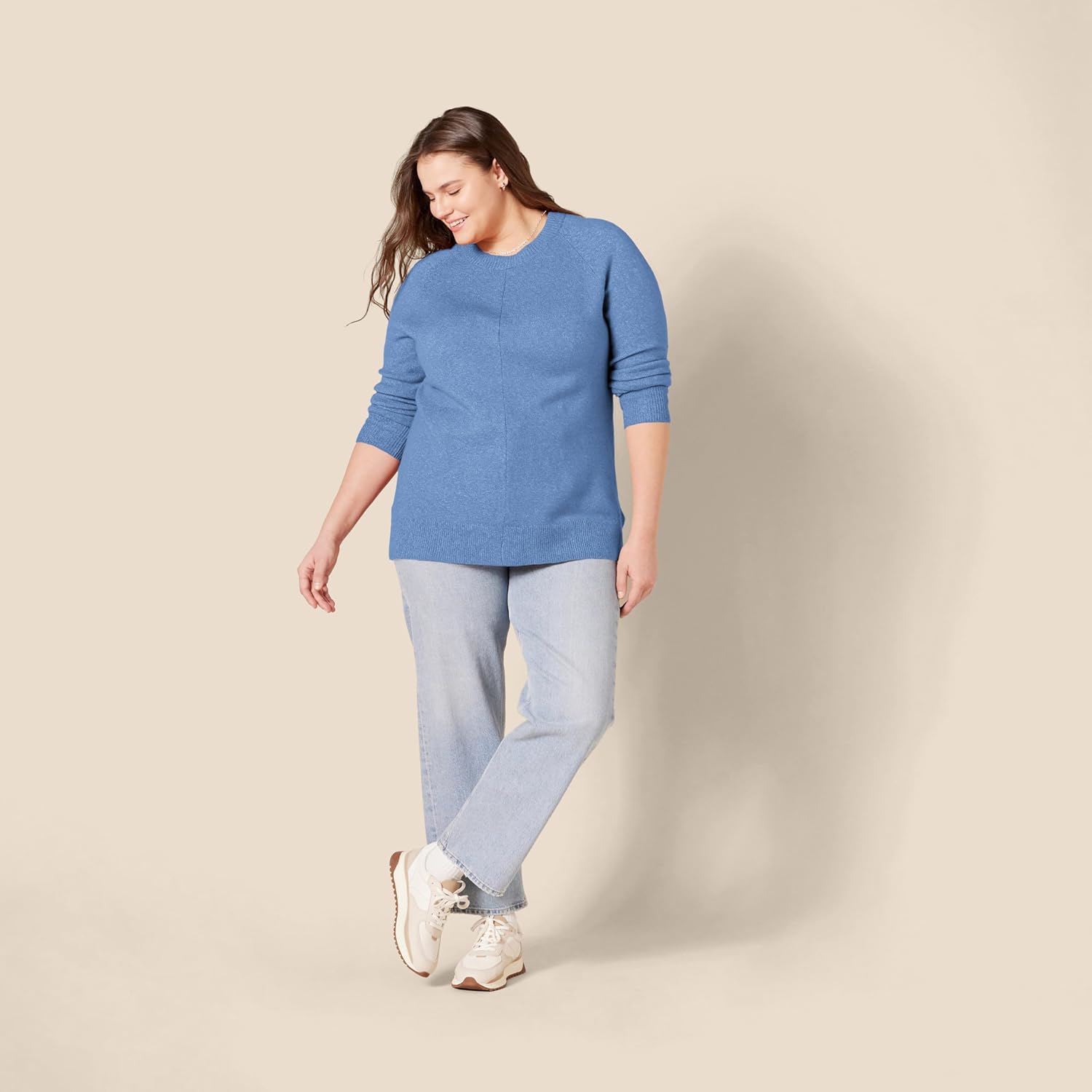 Amazon Essentials Women's Regular-Fit Soft Touch Long-Sleeve Crewneck Sweater - Image 4