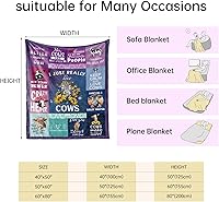 Vista 7 de Manta de vaca, regalo de vaca para niñas y mujeres, regalos para amantes de las vacas, regalos temáticos de vacas, regalos divertidos de vacas