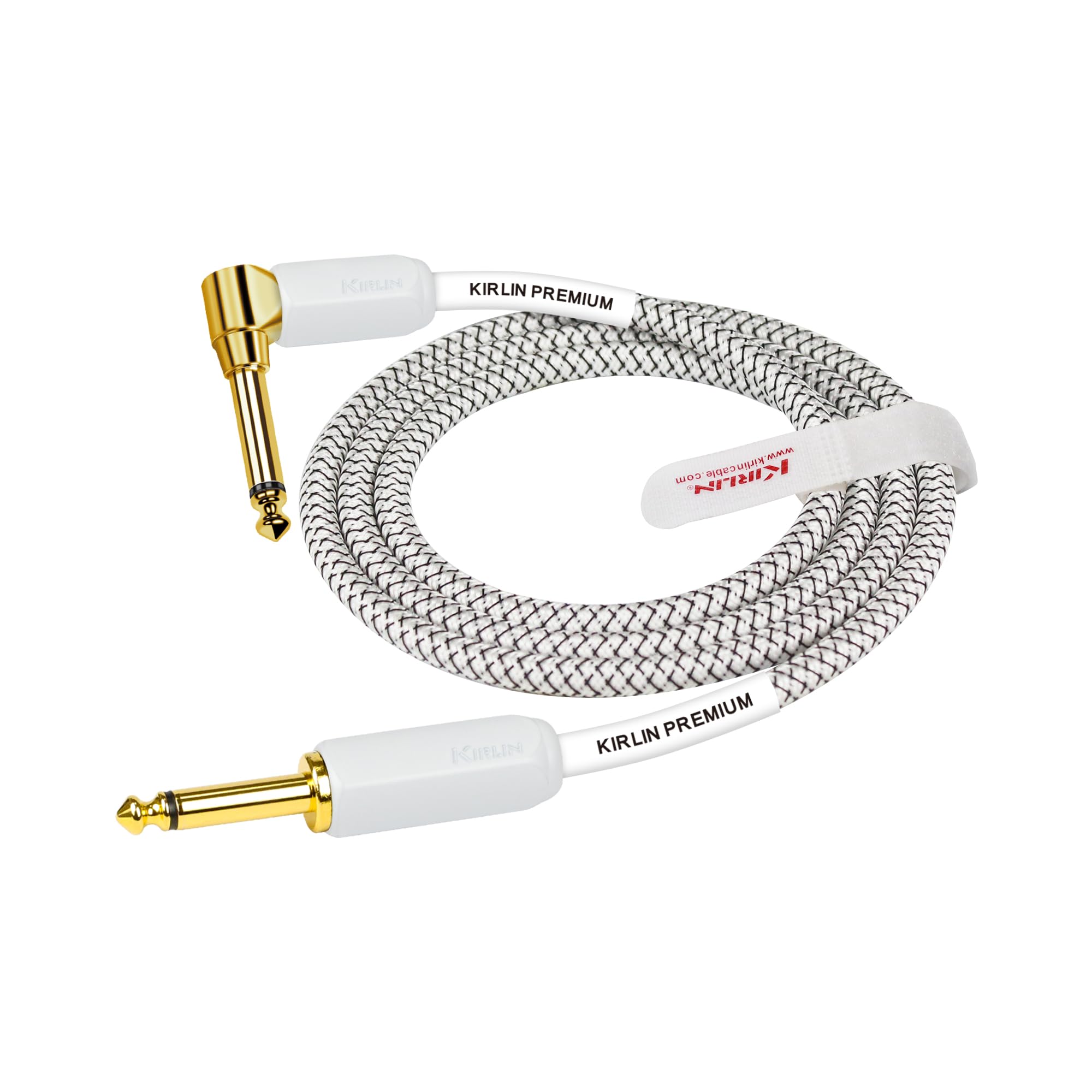 Kirlin, CABLE Instrumentenkabel, 1/4 Zoll Mono-Stecker, weiß, 6,3 m (IWB-202WGL-20/WT)