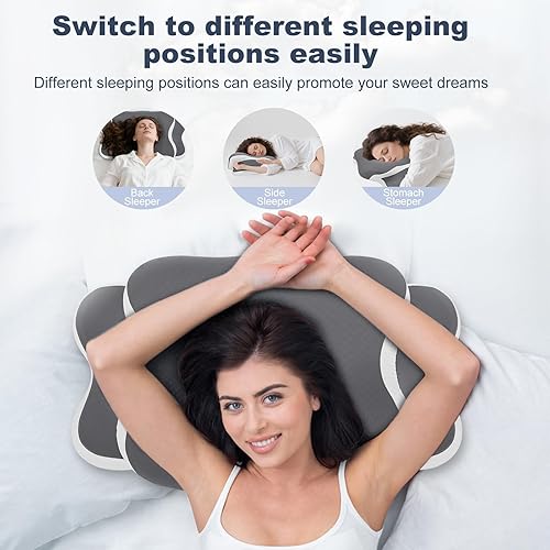 Miniatura 4 de Cervical Pillow for Neck Pain Relief, Neck Support Pillows for Sleeping, Odorless Cooling Ergonomic Contour Memory Foam Pillows for Snoring,