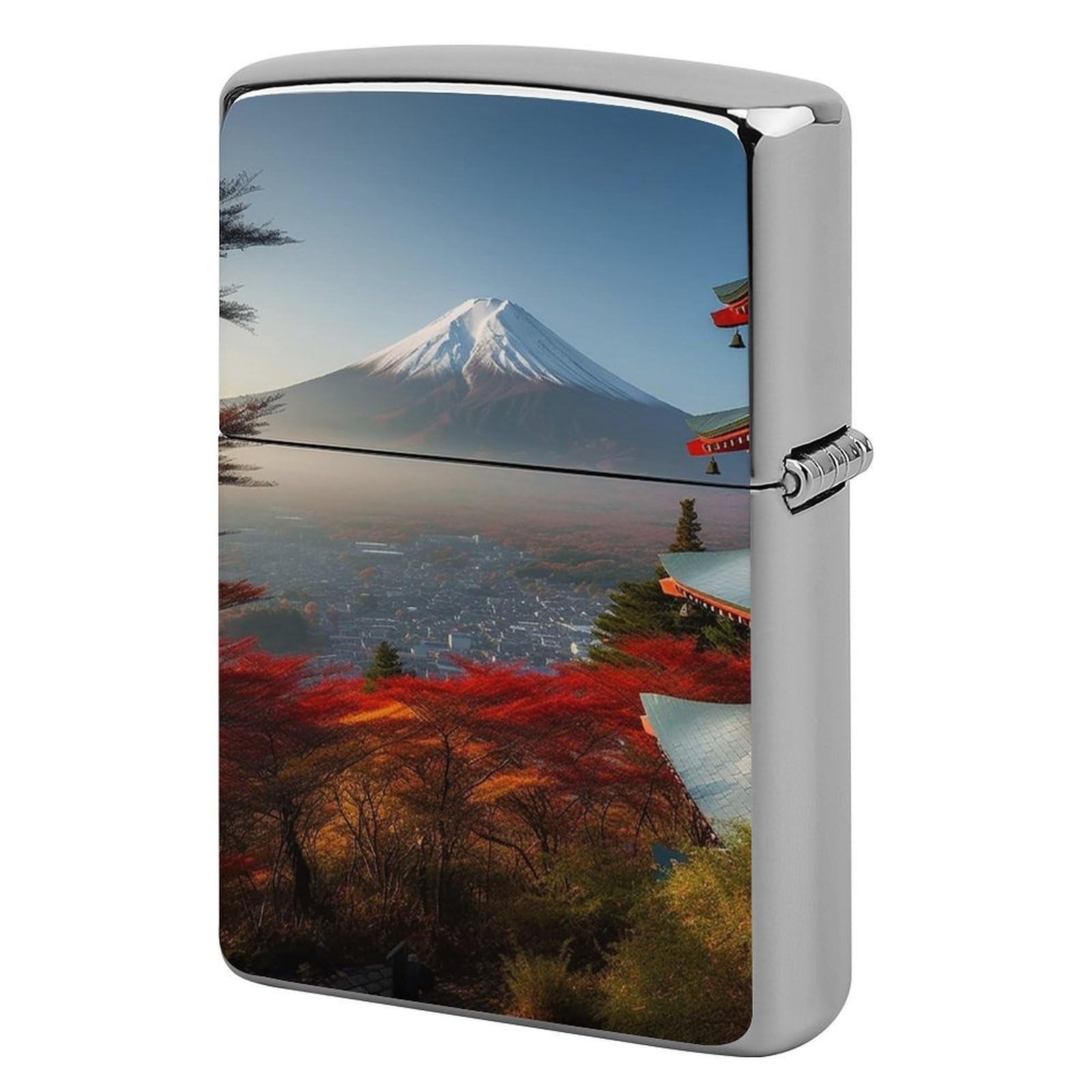 Japan Mount Fuji Landscape Lighter Cover for Men, Personalized Lighter Case for Birthday Gift, Flip-Top Lighters Protective Cover, Portable Lighters Shell for Outdoor, Travel