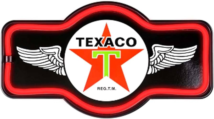 Texaco Oil Gas Station - Reproduction Vintage Advertising Marquee