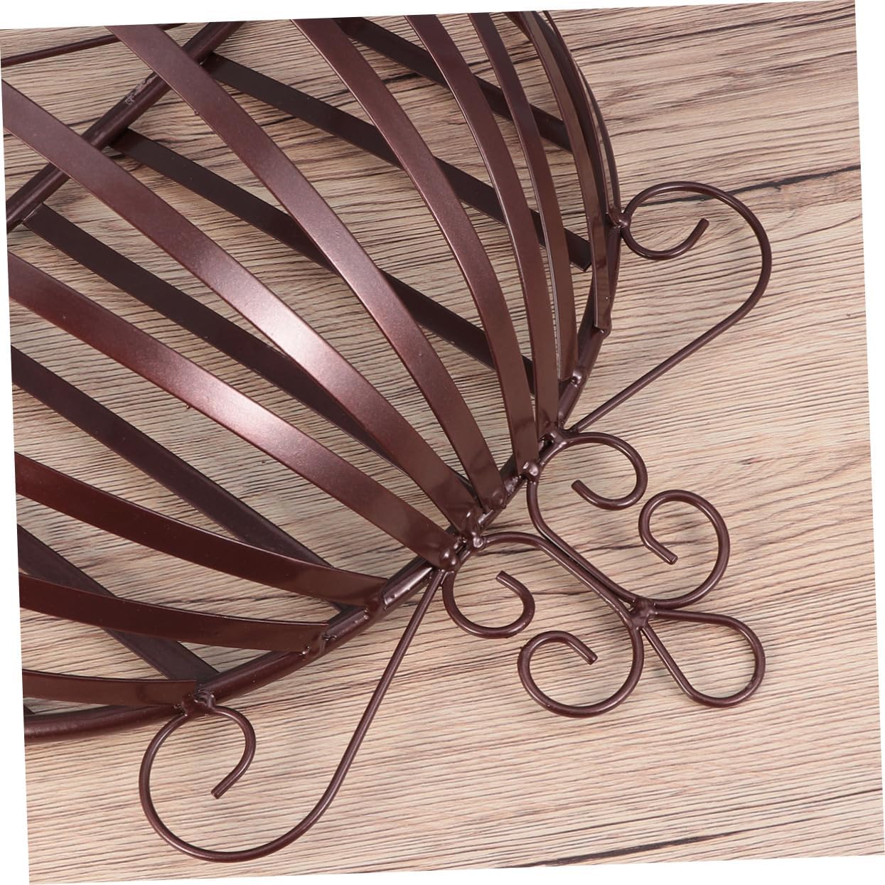 European Style Iron Wall Planter Rack Semicircular Flowerpot Holder for Balcony and Home Decor Sturdy Bronze Finish Drainage Feature