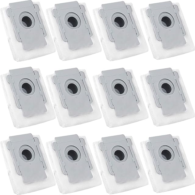 [12Pcs] Vacuum Dust Bags Compatible for iRobot Roomba i7 i7+/Plus i8 i8+ S9 S9+ J7 J7+ i3 i6 E5 E6 E7 Robot Cleaner - Dirt Disposal Accessories & Spares