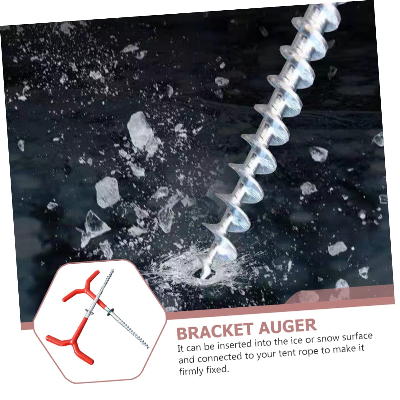 ifundom 2Pcs Portable Spiral Tent Pegs Durable Camping Stakes for Outdoor Use for Fishing Beach Tents and Sturdy Ice and Hard Soil Anchors