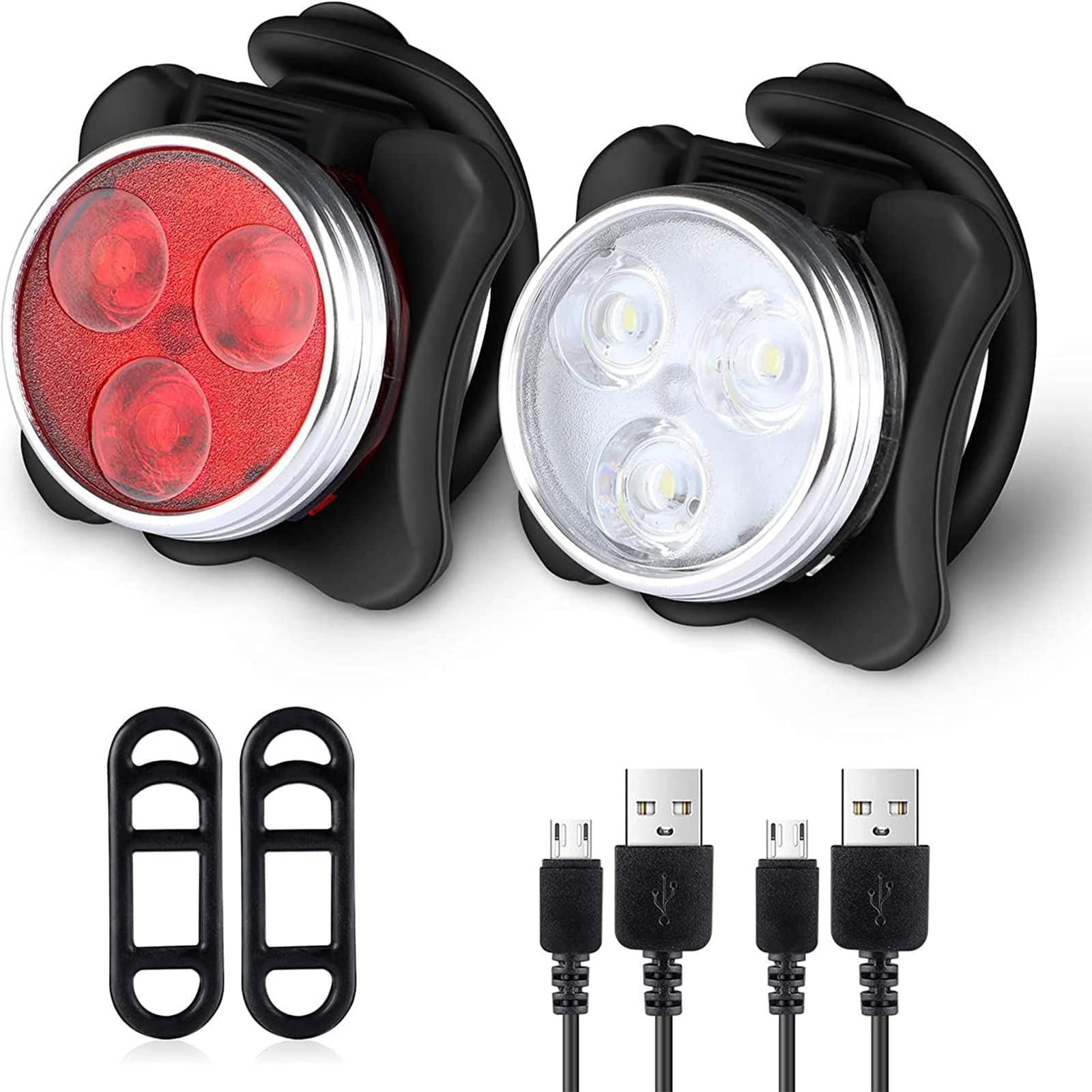 Zestaw świateł rowerowych LED, super jasne, ładowane przez USB, łatwe w instalacji, reflektory rowerowe, wodoodporne, przednie i tylne światła dla dzieci, mężczyzn, kobiet, kolarstwo szosowe, latarka