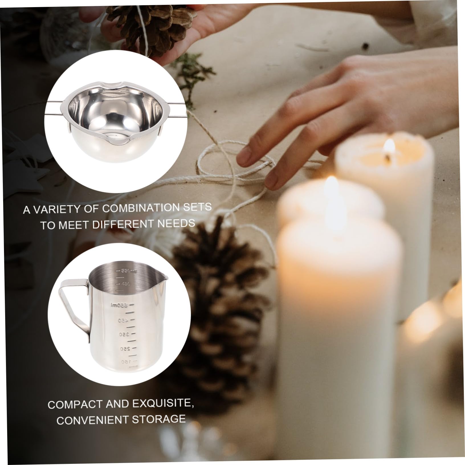 UKCOCO Acero Inoxidable Kit para Hacer Velas Aromáticas DIY, 1 Set