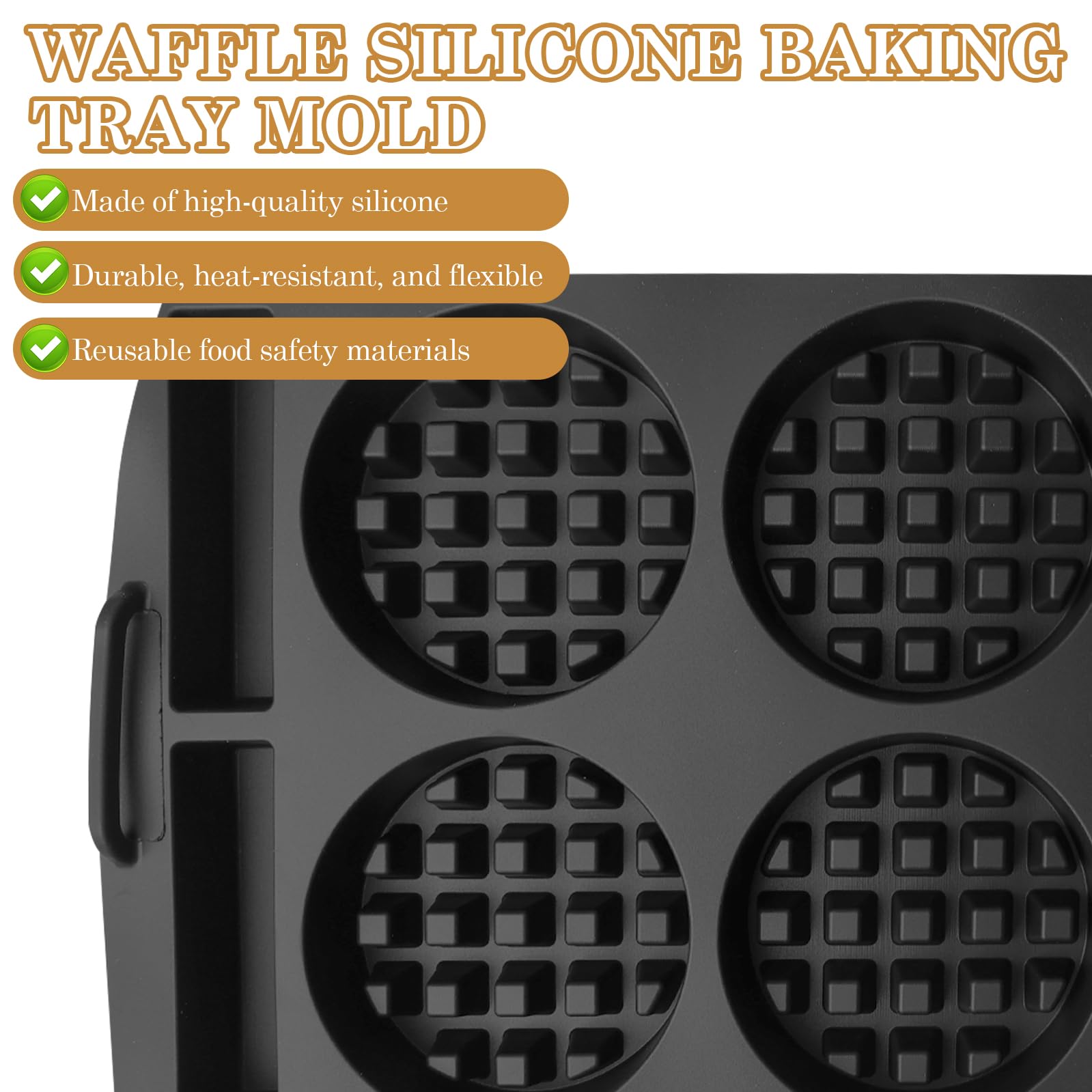 Silikon-Waffeleinsatz: Kompatibel Mit Tefal OptiGrill XL, Elite XL, Für Vielseitigen Genuss, Köstlich Gleichmäßig Gebackene Waffeln (Schwarz)