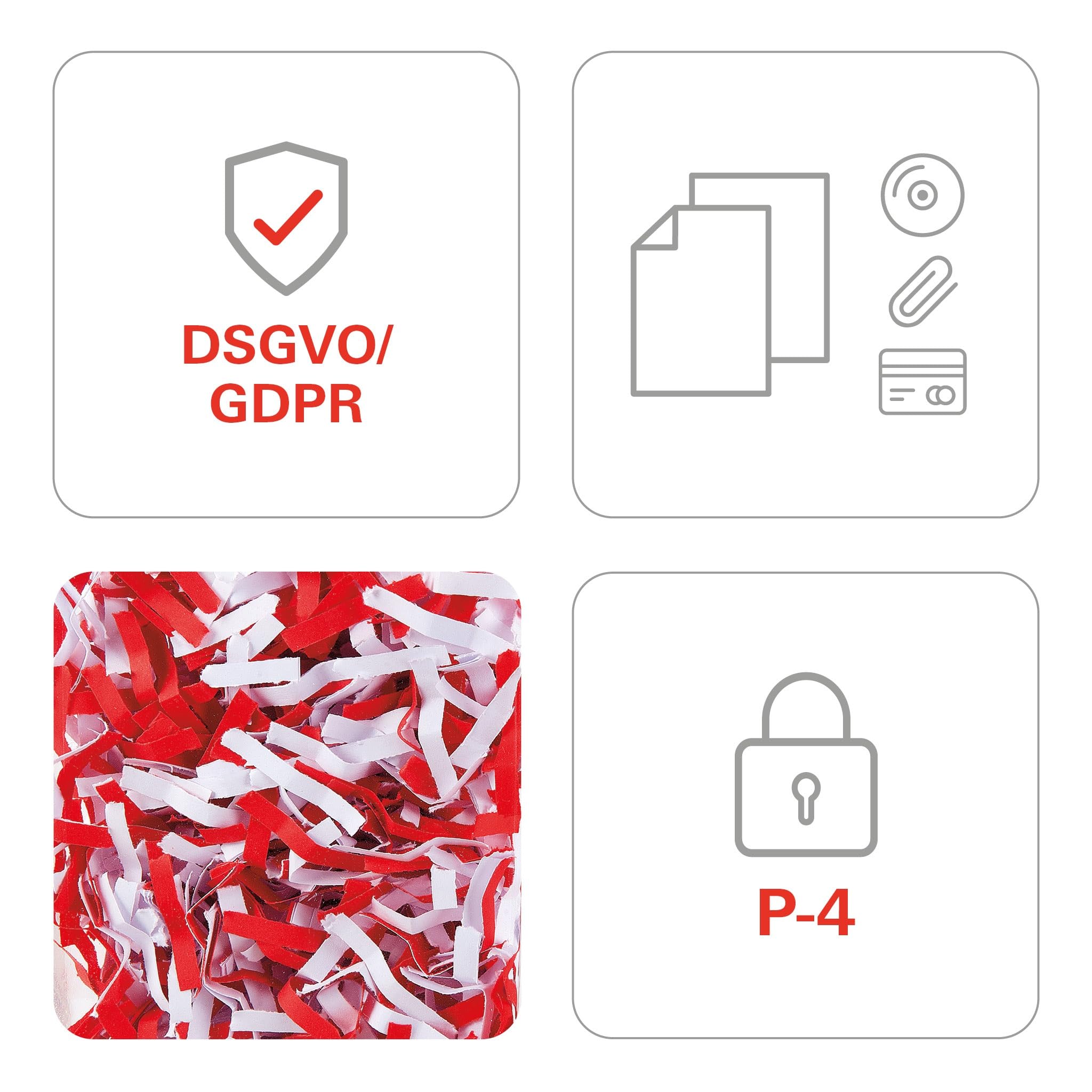 HSM SECURIO AF300 Office Autofeed Destructeur de Documents, Niveau de sécurité P4, Coupe en Particules, 300 Feuilles Automatique, Conforme au RGPD