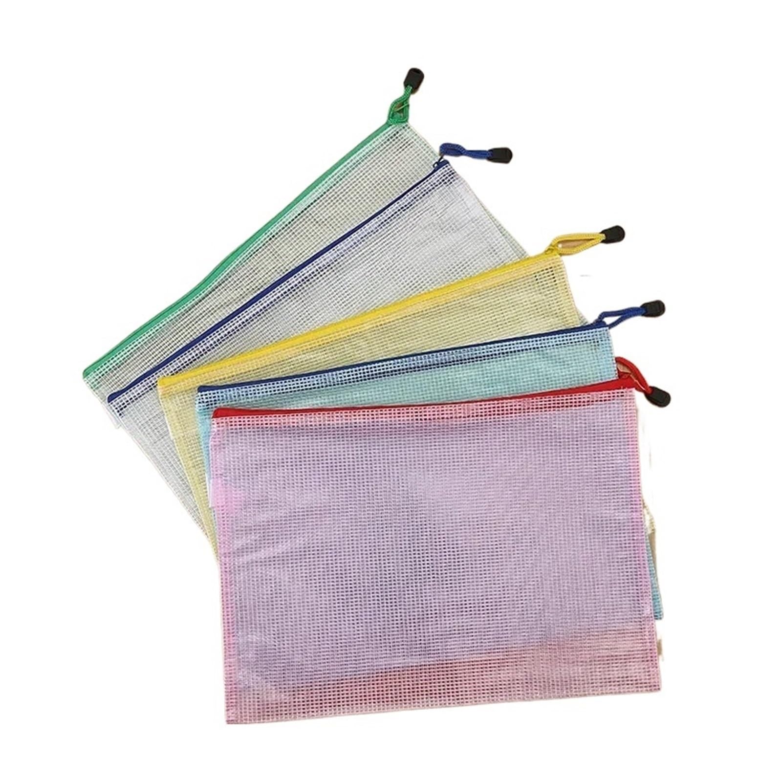 Juego de 24 bolsas de plástico para documentos, de malla, con cremallera, tamaño A3, A4, A5, A6, para oficina, escuela, almacenamiento de documentos