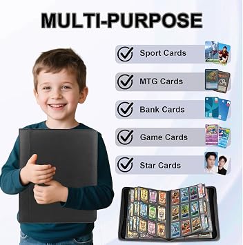 9-Pocket Trading Card Binder, 30 Pages Holding 540 Pockets, PU Trading Card Album Card Folder Card Binder Holder Album for MTG, TCG, Pokemon Yu-Gi-Oh, Basketball Sports Cards, Game Cards