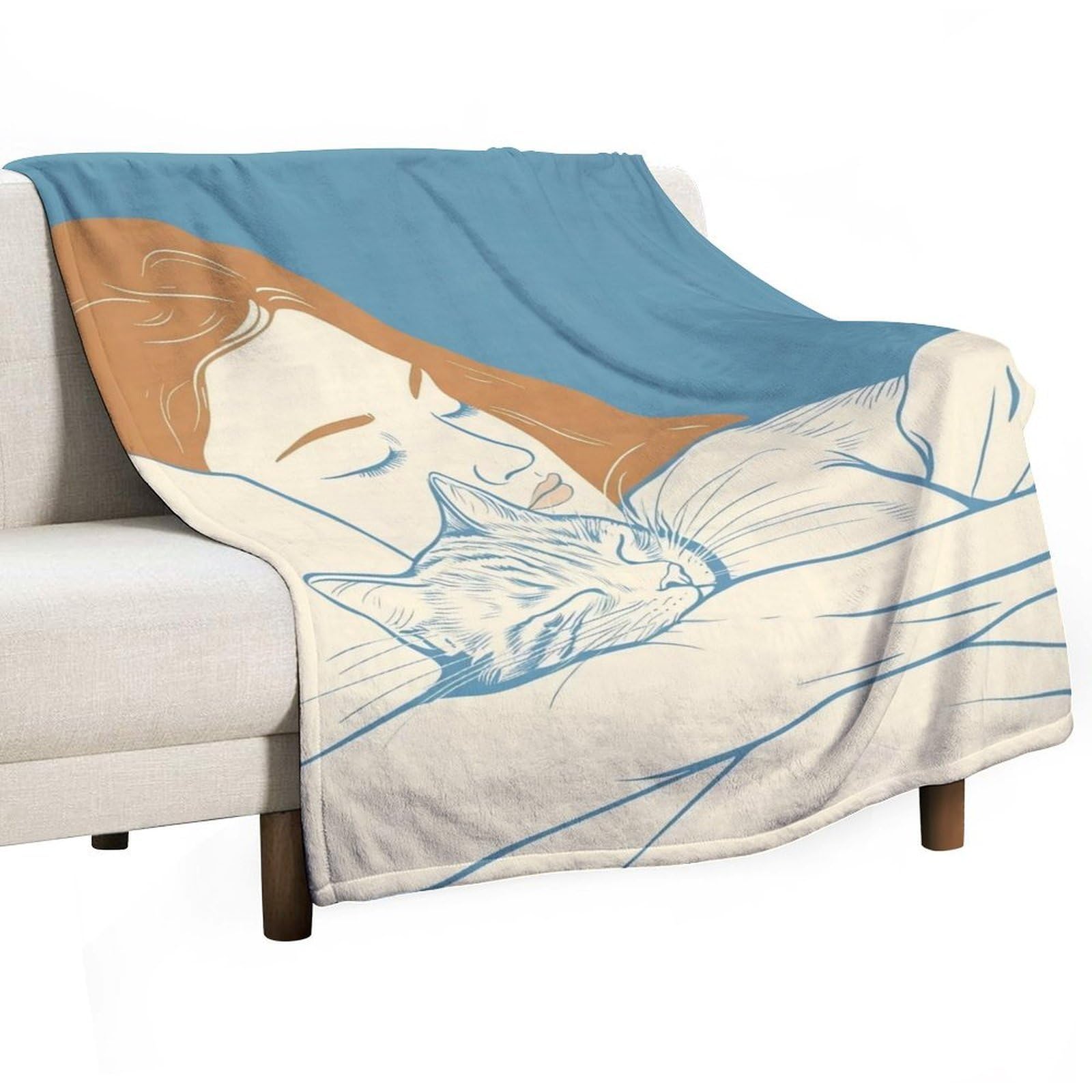 YHGSREUOH Cat And The Socialite (3) Flannel Blankets Fleece Soft Throw Lightweight Plush Gifts for Couch, Bed, Cozy Sofa Plush, Chair, Lovers 150x200cm(60x80in)