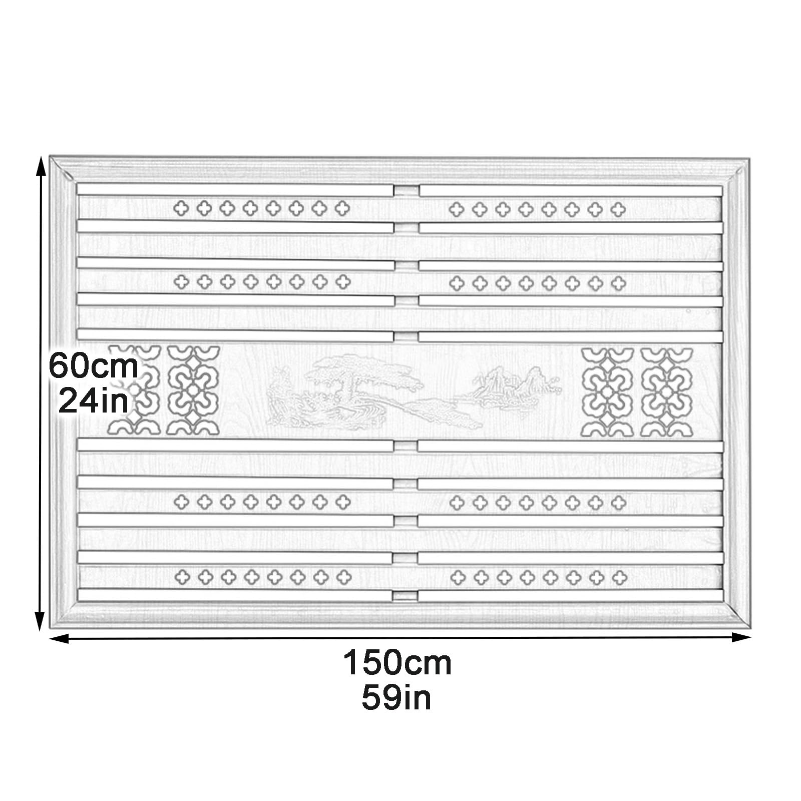 Osłony Grzejnikowe do Żeliwnych Grzejników Metalowych Ściennych Żeliwnych z Pustymi Listwami do Salonu Sypialni(White,150x60cm/59x24in)