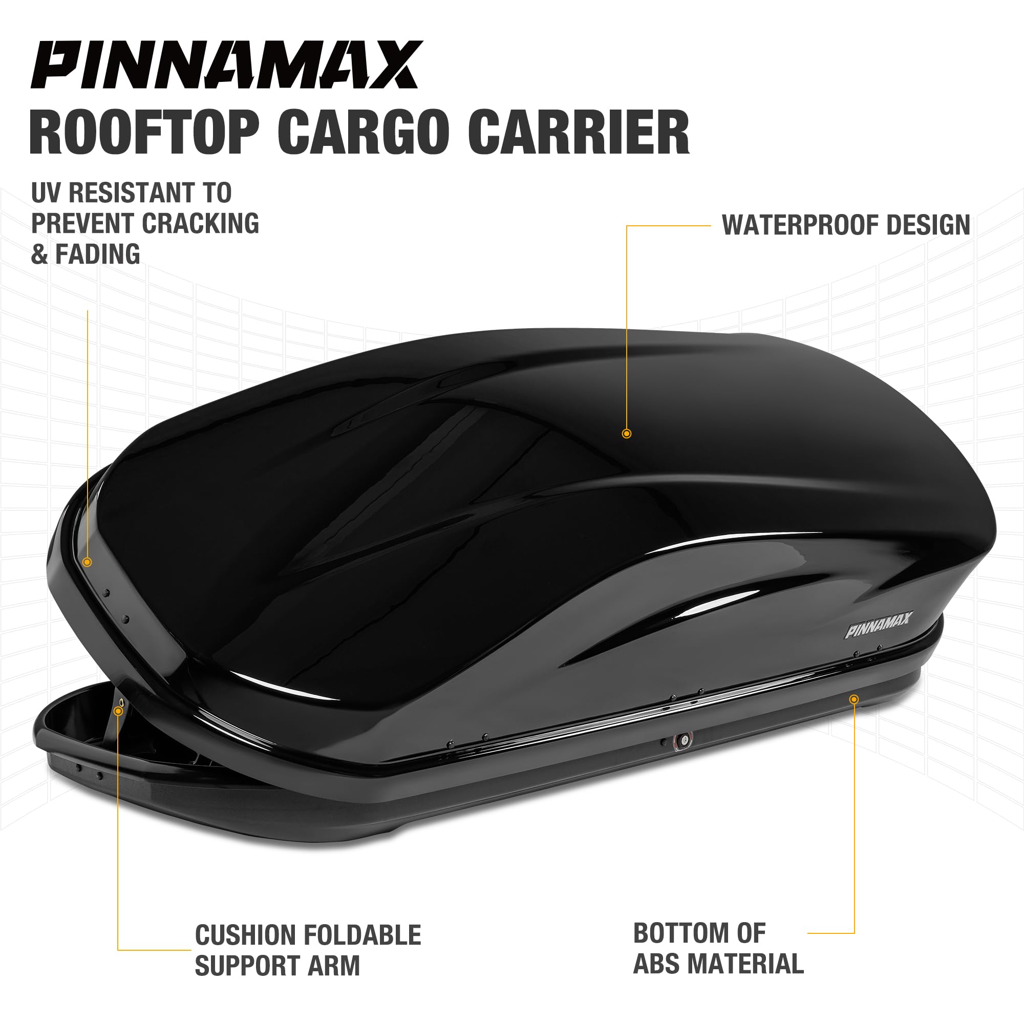 Dachbox 450L Abschließbar – Dachkoffer Auto Beidseitig Öffnend, wasserdichte Autodachbox für Dachträger, Dachgepäckbox für SUV Kombi Van (450L) - 5