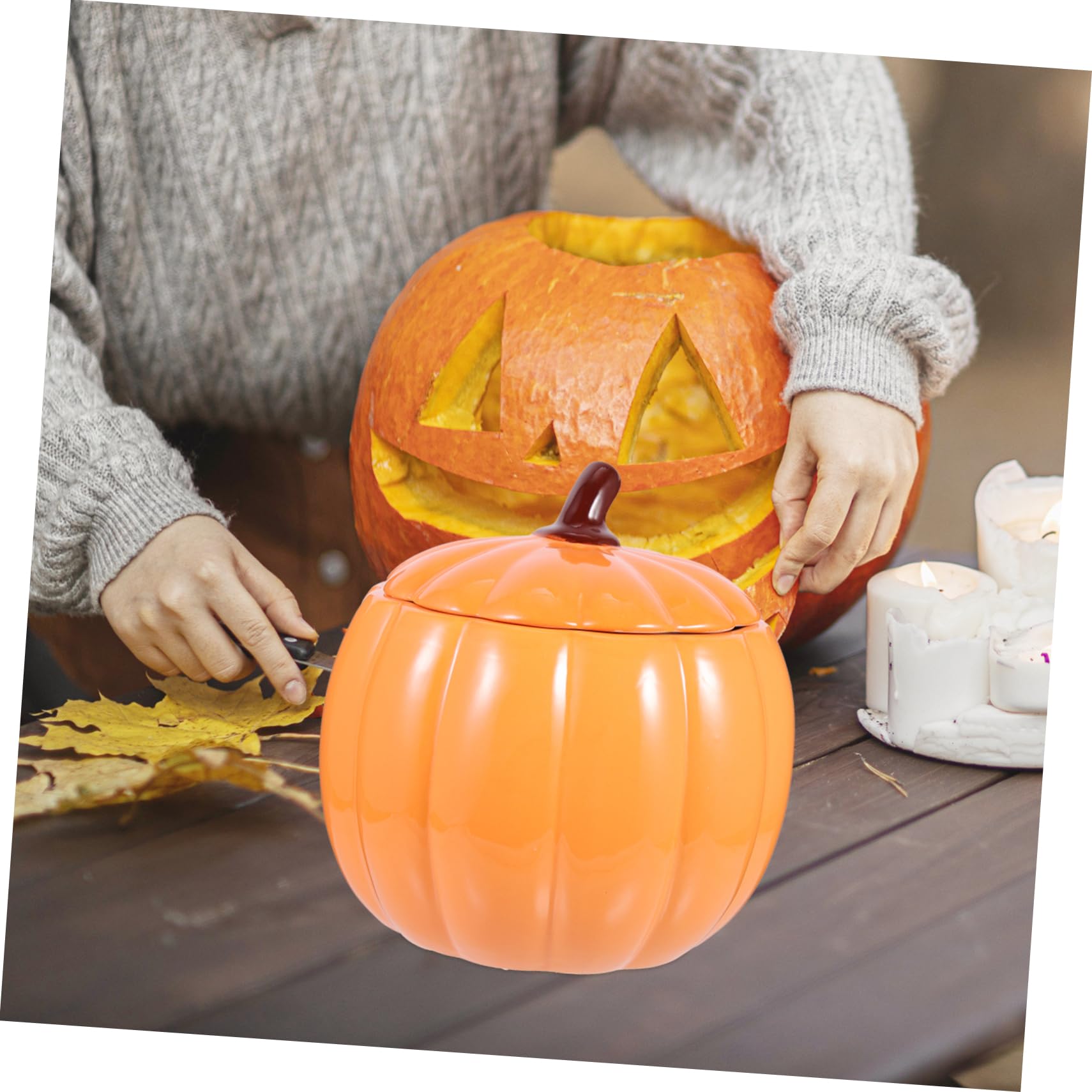 カボチャ型 陶器 ハロウィン ハロウィン カボチャ型 陶器容器
